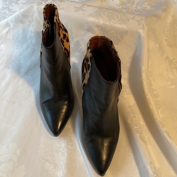 Perdri Miralles Made in Spain leather boots black with animal print Sz 8 - Picture 4 of 9